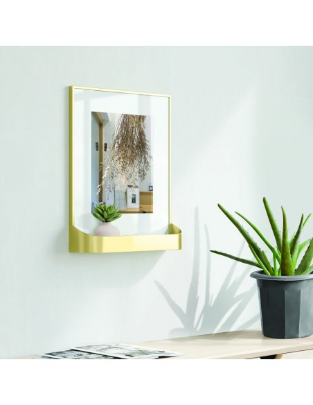 Cadre photo moderne avec étagère murale en laiton doré
