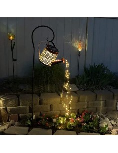 Guirlande lumineuse solaire LED extérieur lampe solaire décoration jardin  en forme de boule effet flamme, plastique noir, LED blanc chaud, L 200 cm,  terrasse
