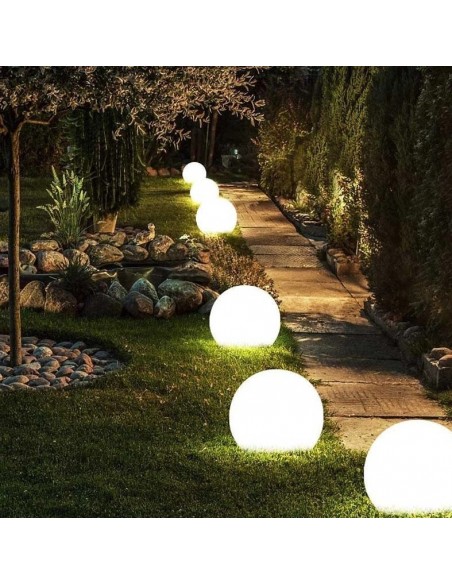 Boule Lumineuse LED Jardin 30 cm Sans Fil - Boule Lumineuse Extérieur
