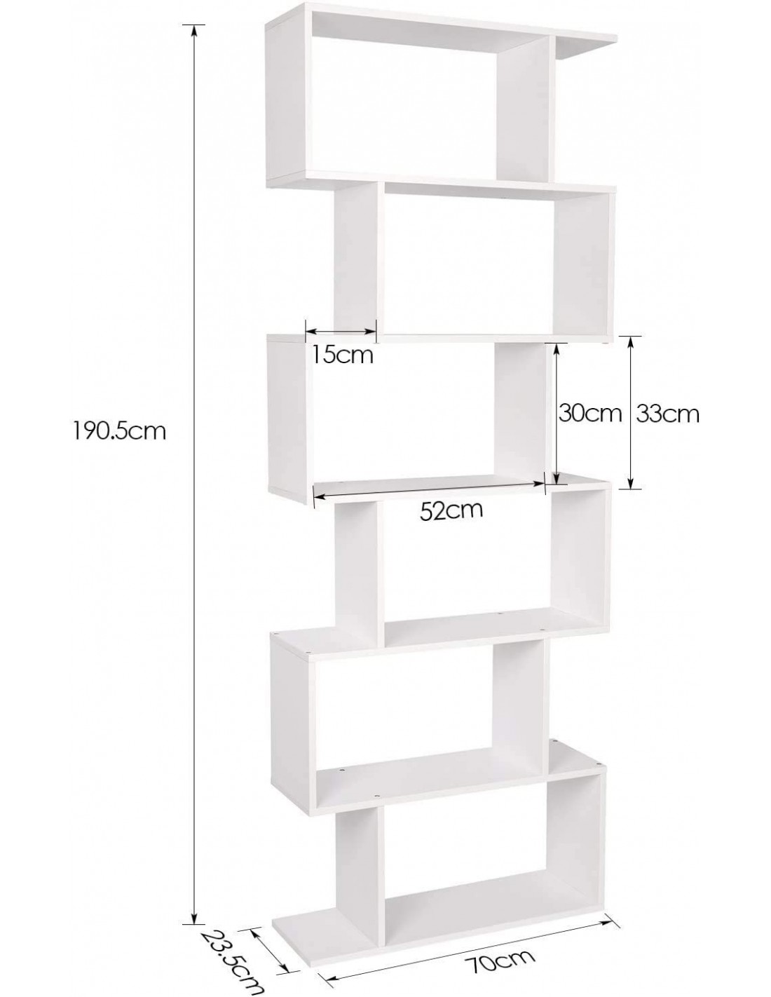 Étagère bibliothèque design Sheik L63,6cm Blanc et Bois clair