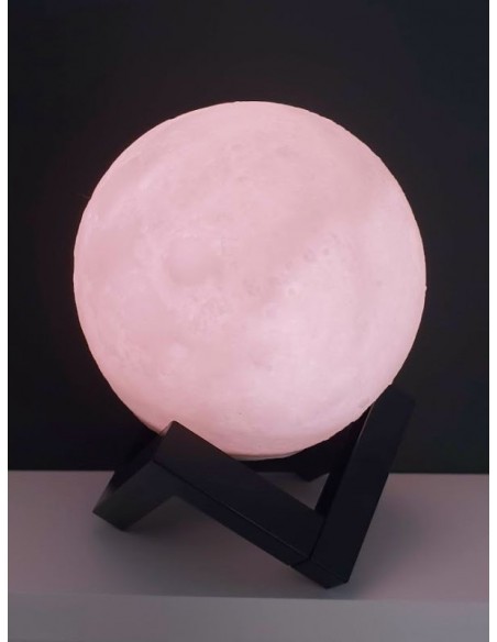 Lampe Lune Photo Propre 3D + Texte - 13cm - 2 Couleurs avec